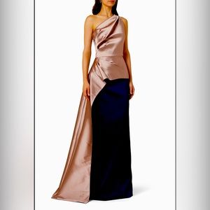 Size 8 Ricki Freeman for Teri Jon One Shoulder Peplum Gown